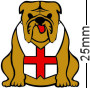 England St George Flag Bulldog Badge Brown