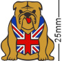 British Union Jack Flag Bulldog Brown 
