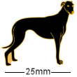 Greyhound Dog Badge Black