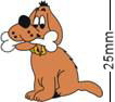 Cartoon Dog with Bone Badge